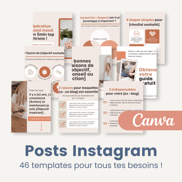 46 templates de posts Instagram (Canva)